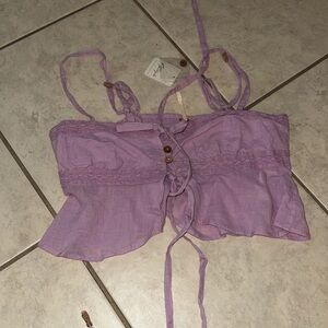 Beautiful Free People lavender lacey tank